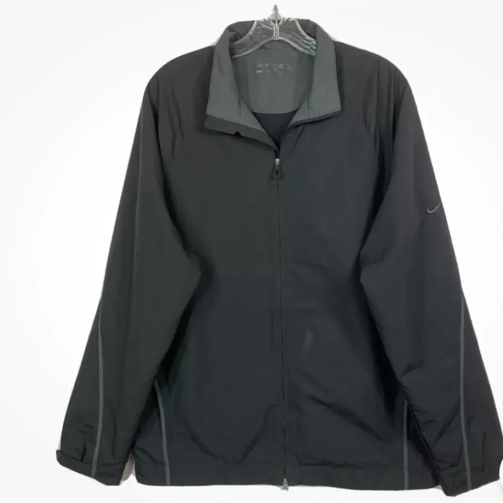 Nike Golf Jacket Mens Sz large Black Soft Shell Full Zip - Picture 1 of 8